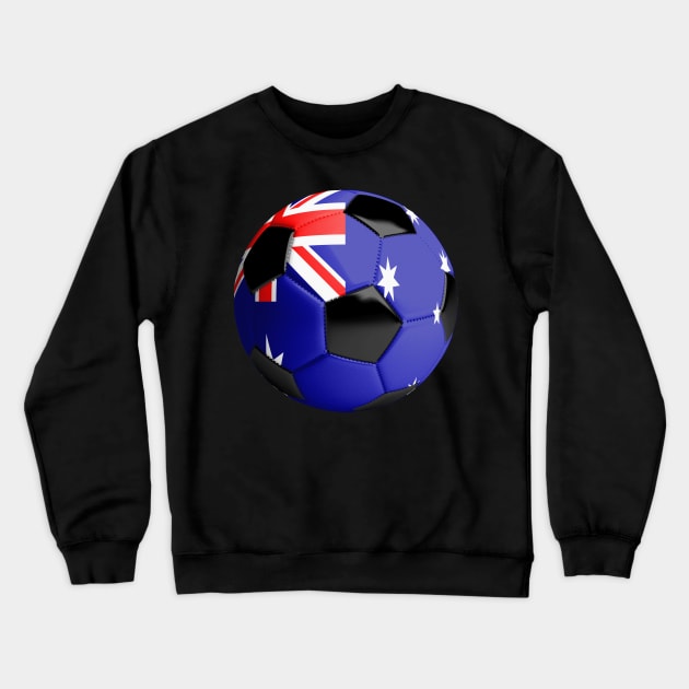 Australia Flag Soccer Ball Crewneck Sweatshirt by reapolo